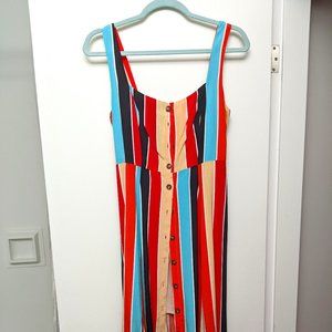 ASTR The Label Charlotte Striped Midi Dress NWOT